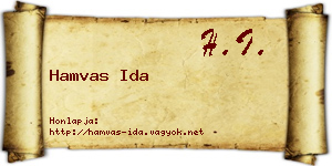 Hamvas Ida névjegykártya